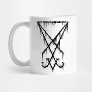 Lucifer Sigil - The Devil's Symbol Black Grunge Mug